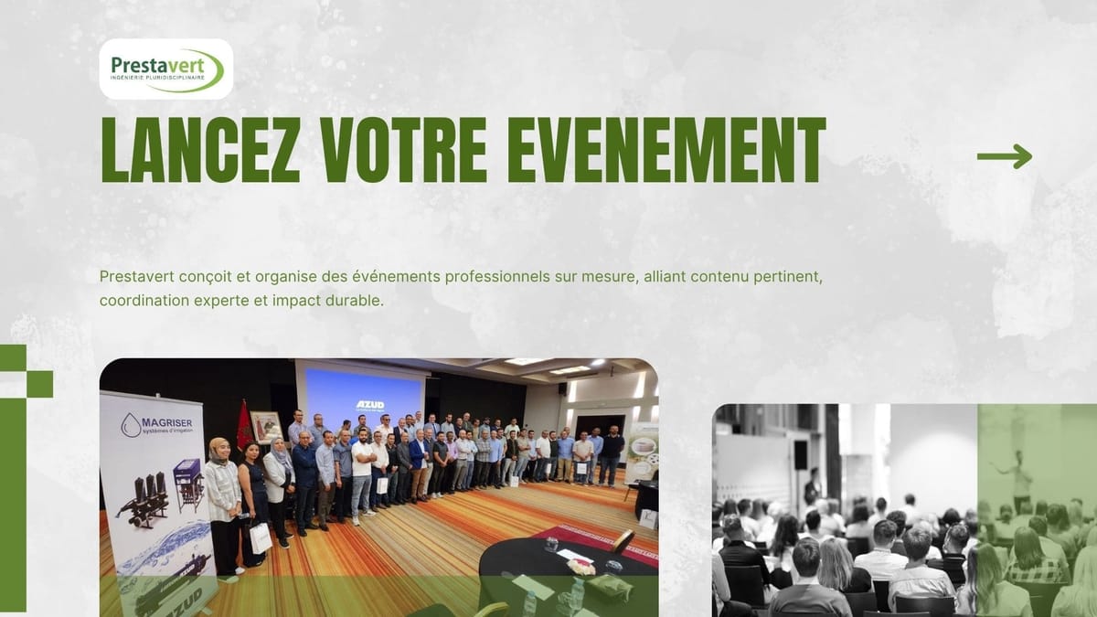 Affiche d’un séminaire ou d’un événement professionnel organisé par Prestavert